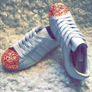 Adidas 80's rose gold studded toe